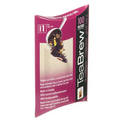 Tea Brew #1 Biodegradable Loose Leaf Tea Filters – 1-Cup Size (100 Count) 1