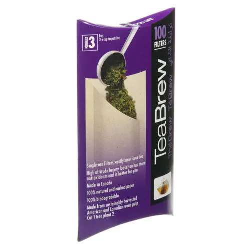 Tea Brew #3 Biodegradable Loose Leaf Tea Filters – 3–5 Cup Size (100 Count) 1