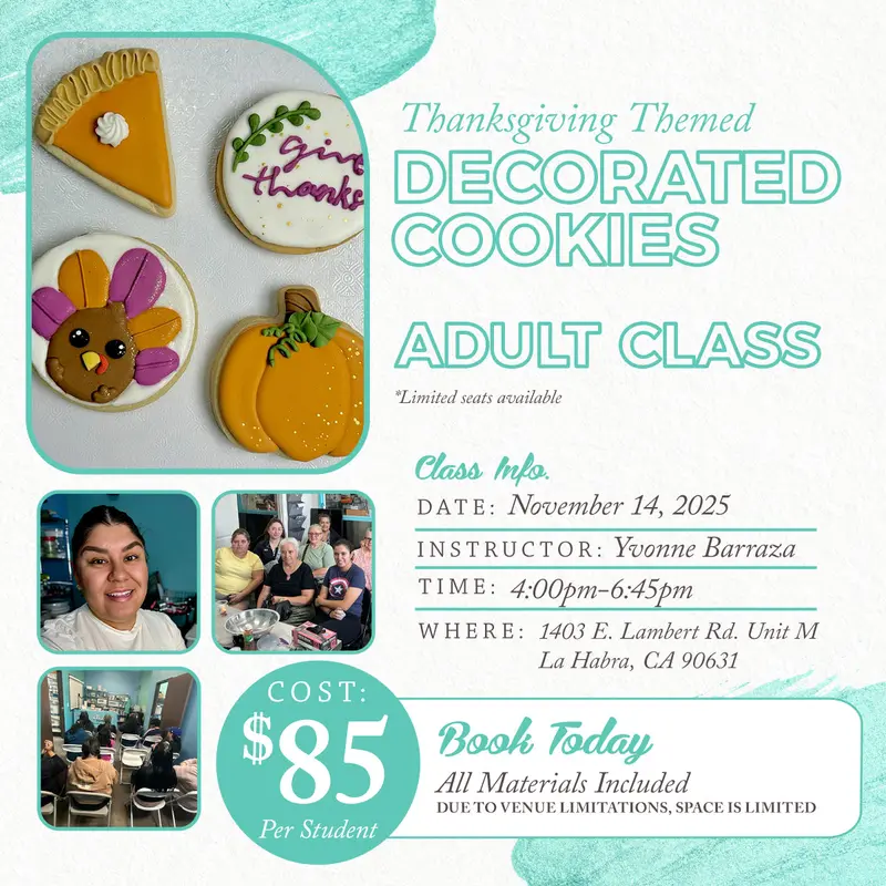 Thanksgiving Cookie Decorating Class – November 14 Adult Workshop In La Habra 1