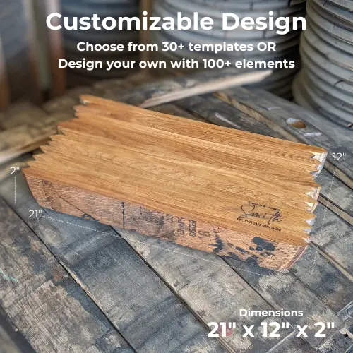 "The Beast" Solid Bourbon Barrel Cutting Board — 21" X 12" X 2" 1