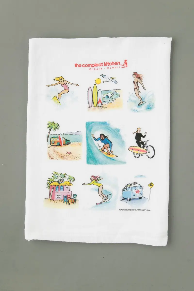 The Compleat Kitchen Flour Sack Towel – Surfer Design 1