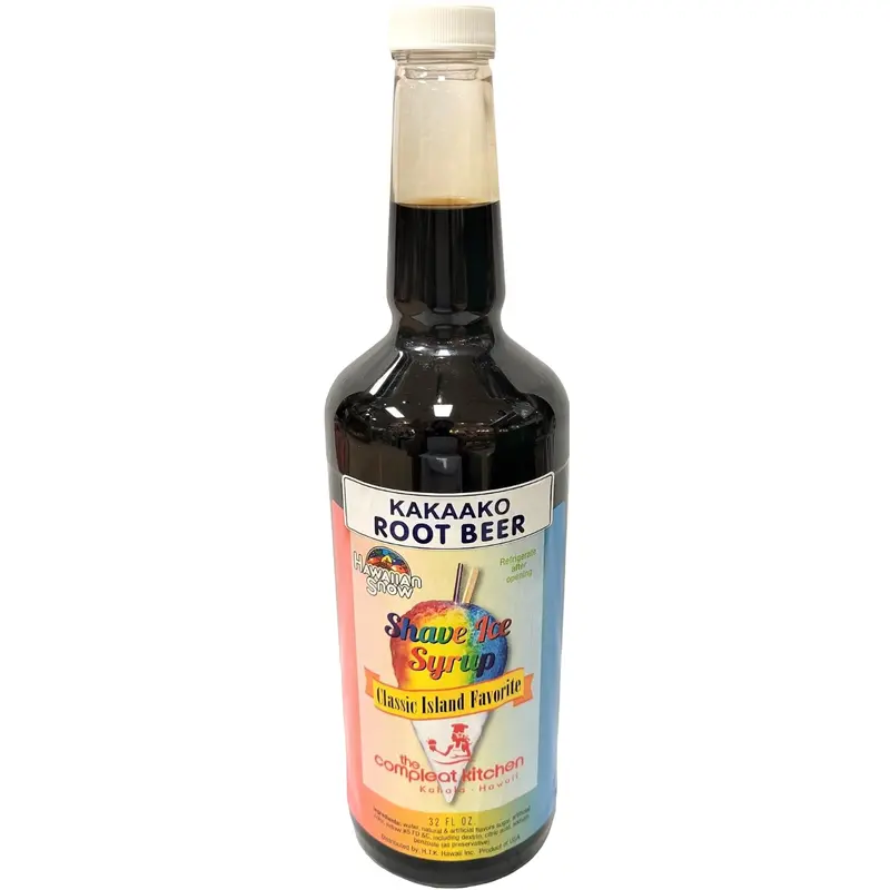 The Compleat Kitchen Shave Ice Syrup: Kaka'Ako Root Beer Flavor 1