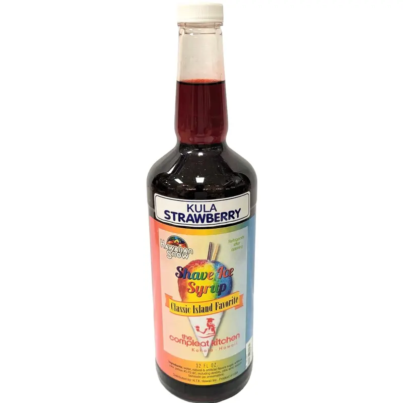 The Compleat Kitchen Shave Ice Syrup – Kula Strawberry Flavor 1