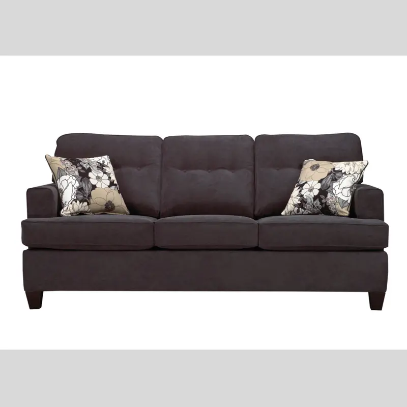 Three-Seater Dark Brown Living Room Couch 1