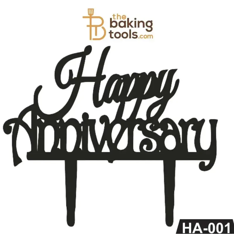 Timeless 'Happy Anniversary' Acrylic Cake Topper – Ha-001 Collection 1