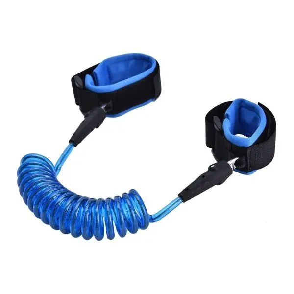 Toddler Safety Walking Belt – Rotating 360° Wrist Harness With Bungee Leash For Secure Outdoor Strolls (Pack Of 2, Blue) 1