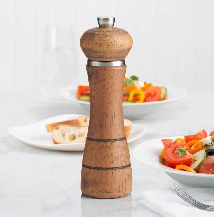 Trudeau Bristol Vintage Wood Salt Mill – 7-Inch Handcrafted Grinder 1