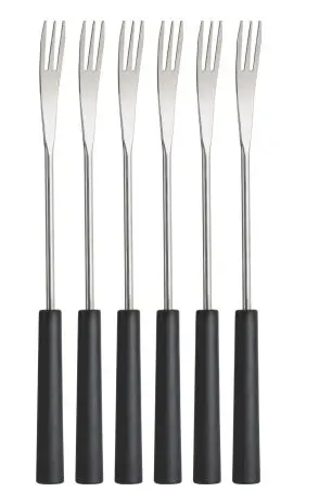 Trudeau Classic 6-Piece Fondue Fork Set (3-Prong) 1