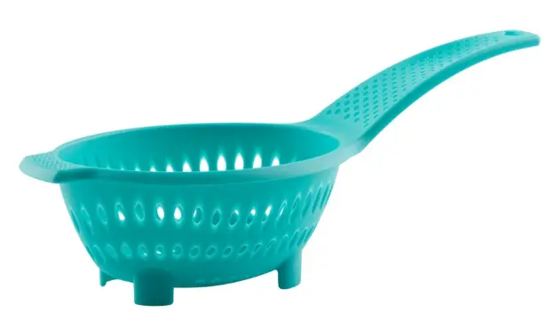 Trudeau Compact Colander – Small Size With Ice Blue Accents 1