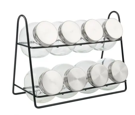 Trudeau Marshall 8-Bottle Spice Rack – Sleek Countertop Organizer 1