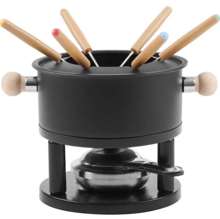 Trudeau Onyx 3-Piece Non-Stick Fondue Set – Complete Starter Kit 1