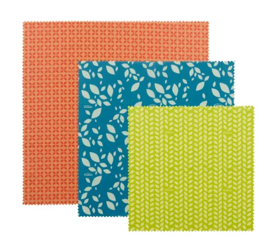Trudeau Reusable Beeswax Food Wraps – Eco-Friendly 3-Piece Set 1