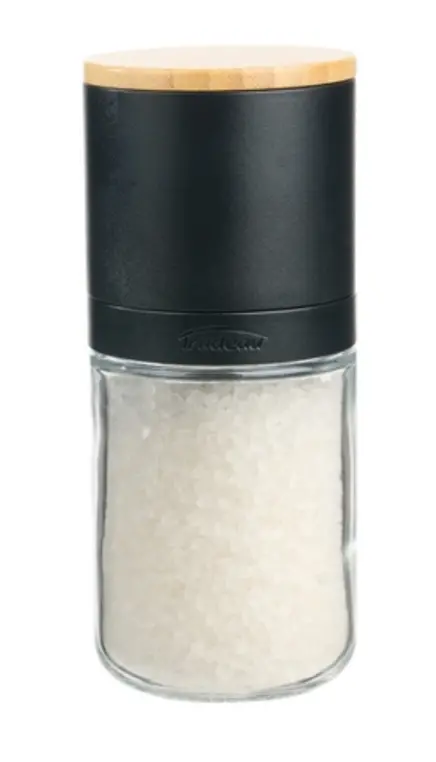 Trudeau Stak Bamboo-Lid Salt Mill – Sustainable Kitchen Grinder 1