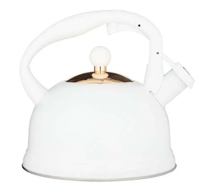 Typhoon Otto Whistling Tea Kettle – Sleek White Stainless Steel, 1.7L 1