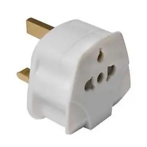 Uk Mains Travel Adapter – Converts Usa, Australia, Eu & China Plugs To Uk Standard (White) 1