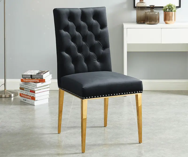 Velvet-Tufted Dining Chair Collection 1