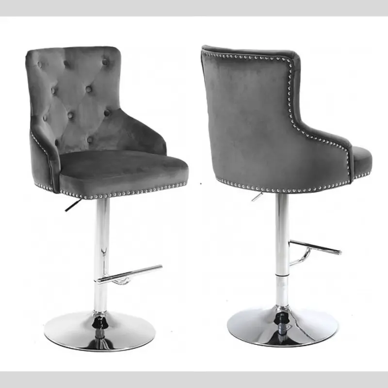 Velvet-Upolstered Counter Height Dining Chair 1