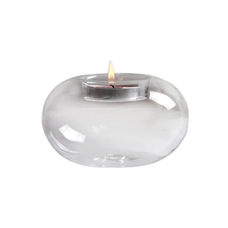 Versatile Clear Glass Candle Holder – Fits Tea Lights To Medium Pillars 1