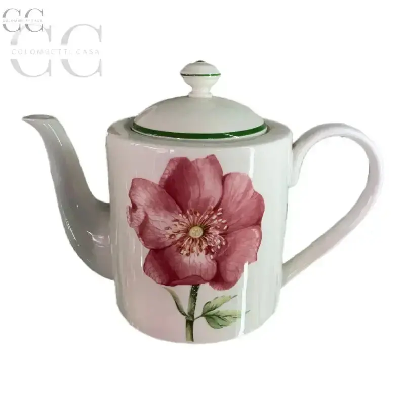 Villeroy & Boch Flora Pink Floral Teapot With Lid 1