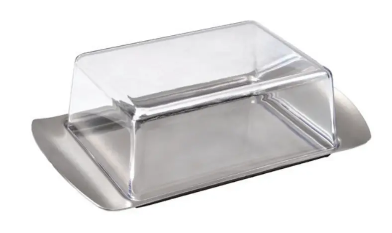 Vitantonio 18/10 Stainless Steel Butter Keeper With Clear Acrylic Lid (10 × 10 Cm) 1