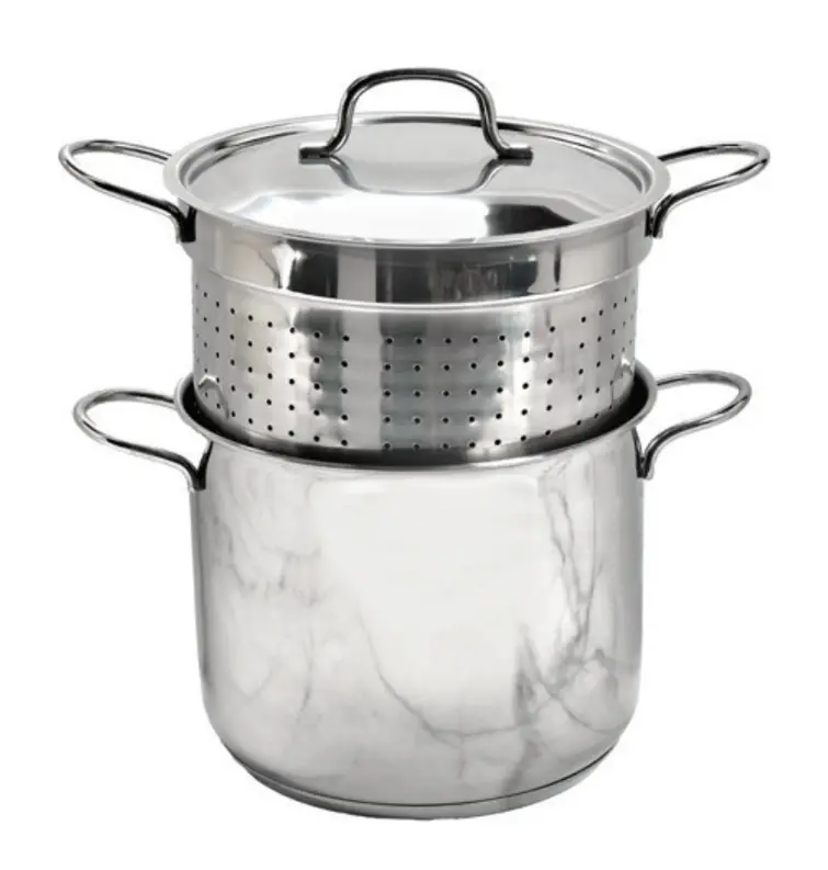 Vitantonio Allegra Stainless Steel Pasta Cooker – 24 Cm / 7 L With Dual Cooking Sections 1