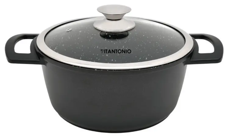 Vitantonio Cast Aluminum Casserole Dish With Tempered Glass Lid – 28 Cm / 7 L 1