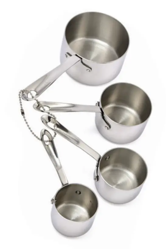 Vitantonio Heavy-Duty 18/10 Stainless Steel Measuring Cup Set With Riveted Handles 1