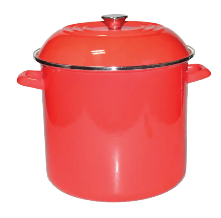 Vitantonio Smalto Red Enameled Stockpot – 32 Cm / 15 L Capacity 1