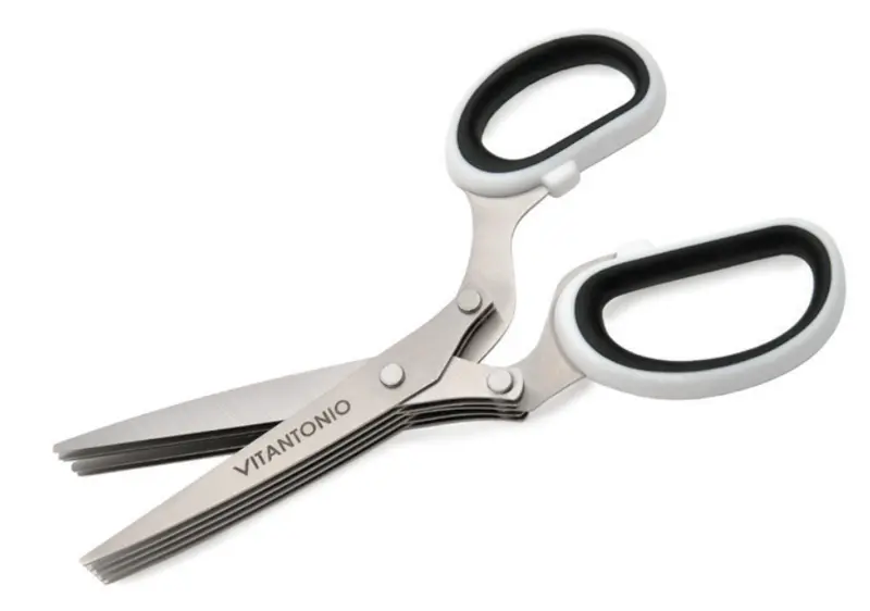 Vitantonio Stainless Steel 5-Blade Herb Scissors – 3.5 Inch Blades 1