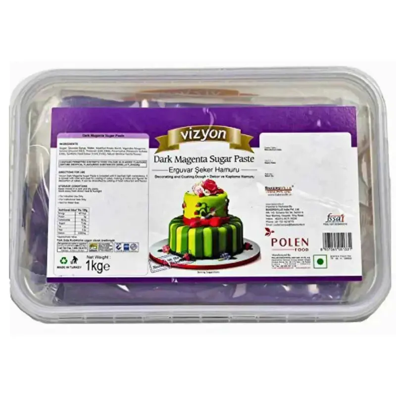 Vizyon Dark Magenta Fondant Sugar Paste – 1Kg Premium Edible Modeling Paste 1