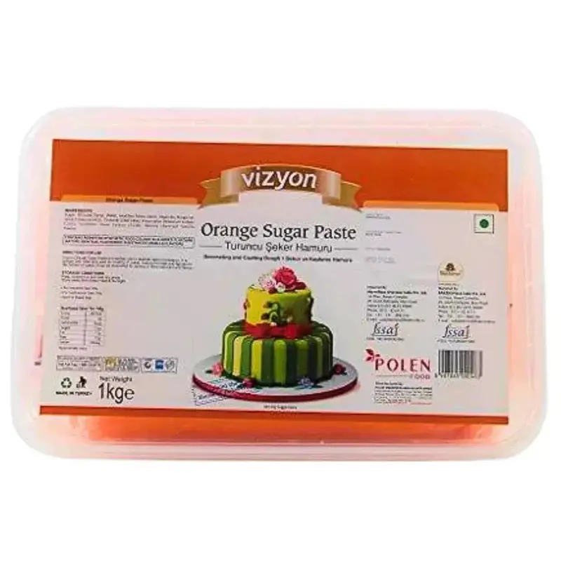 Vizyon Orange Fondant – 1 Kg Vibrant Edible Cake Covering 1