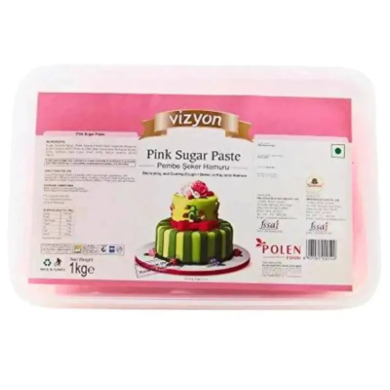Vizyon Pink Fondant Sugar Paste – 1 Kg Soft-Hue Baking Essential 1