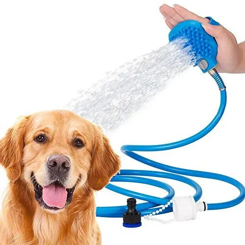 Weimi Pet Shower Sprayer & Scrubber Kit – 7.5 Ft Hose, Grooming Brush Head For Dogs & Cats 1