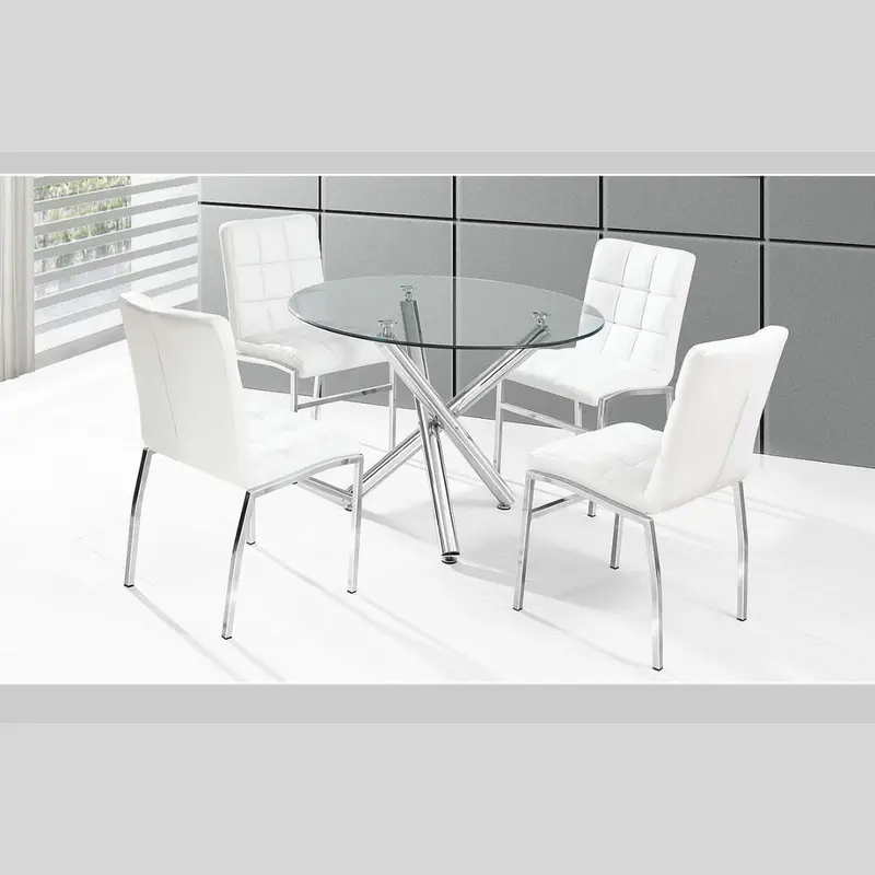 Weston Round Glass Dining Set – Complete Table & Chairs 1