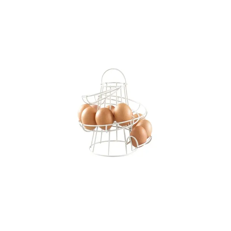 White Kitchen Spiral Egg Holder - Holds Up To 18 Eggs 1