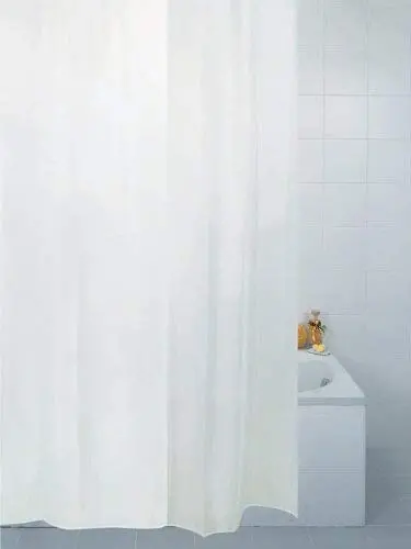 White Polyester Shower Curtain – Oversized 220 X 180 Cm Design For Modern Bathrooms 1