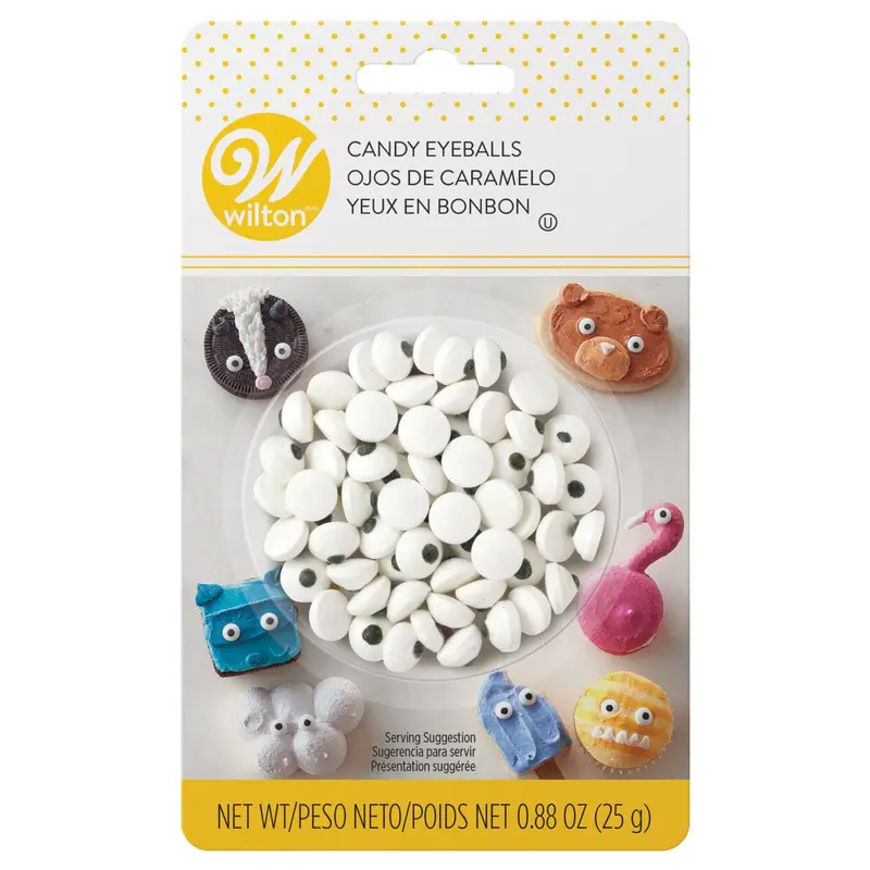 Wilton Edible Candy Eyeball Sprinkles – Black & White, Small Or Large 1