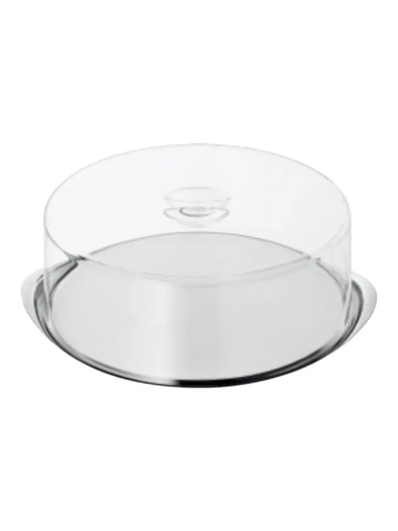 Wmf Stainless Steel Cake Plate With Plastic Dome Cover – Elegant Presentation Tray 1
