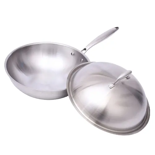Wok-Inspired Stainless Steel Sauté Pan With Lid 1