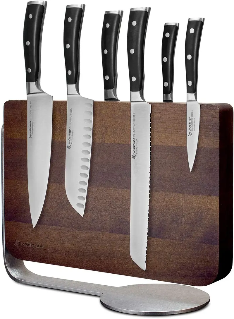 Wüsthof Classic Ikon 7-Piece Knife Set With Thermowood Magnetic Block 1