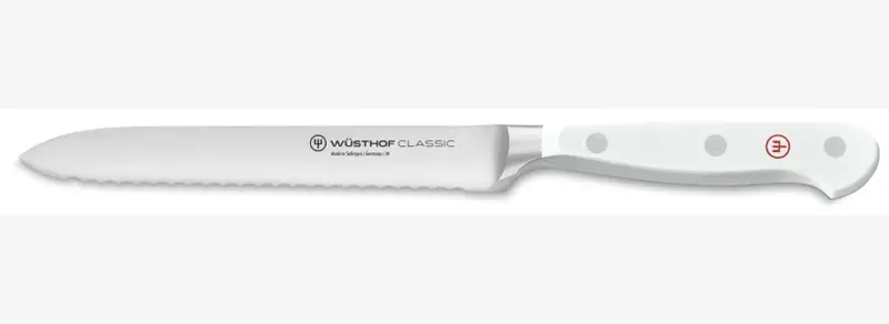 Wüsthof Classic White 5-Inch Serrated Utility Knife 1