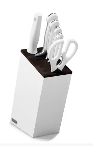 Wüsthof Classic White 7-Piece Slim Knife Block Set — Bread Focus 1