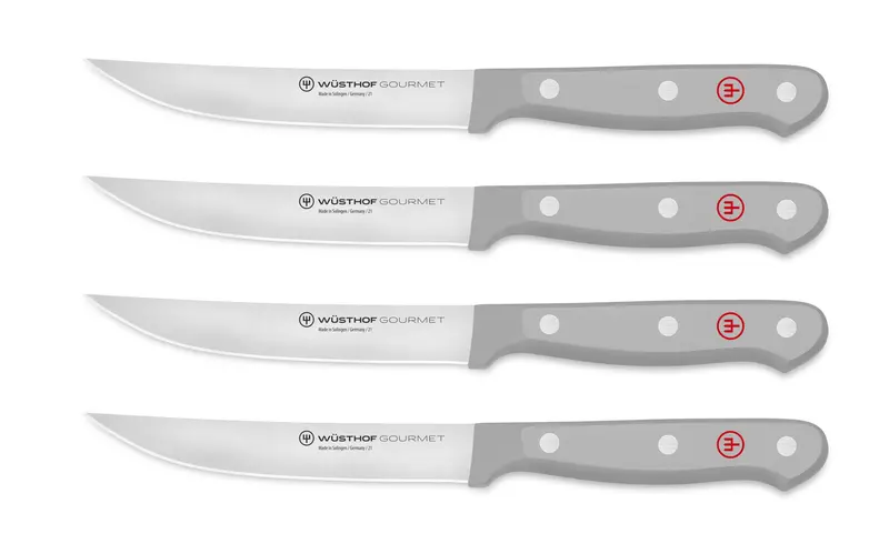 Wüsthof Gourmet Grey 4-Piece Steak Knife Set – Ergonomic Dining Collection 1