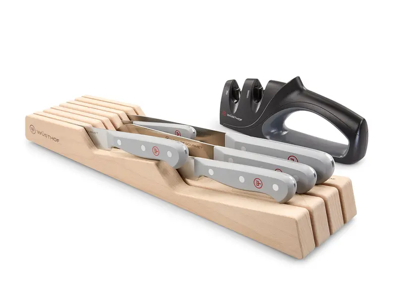 Wüsthof Gourmet Grey In-Drawer Knife Set With Built-In Sharpener (7-Piece) 1