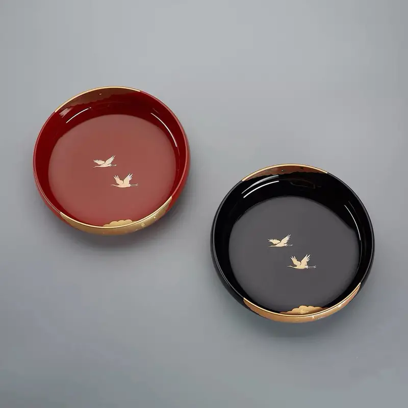 Yamanaka Shikki Crane-Embellished Lacquered Resin Bowl 1