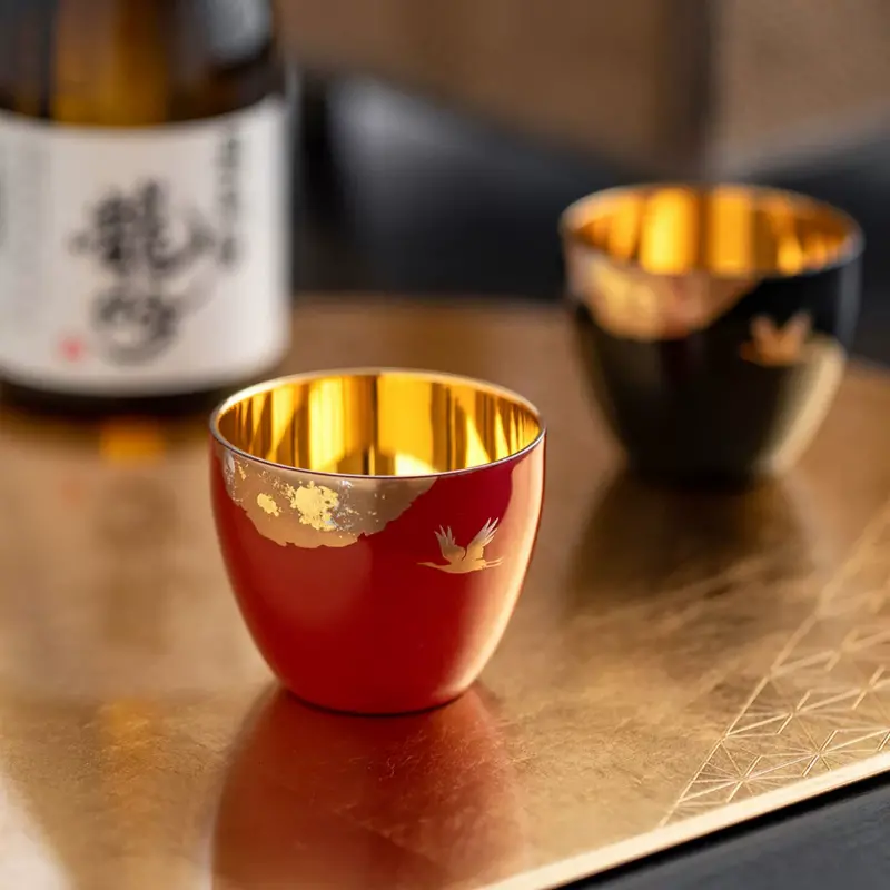 Yamanaka Shikki Golden Crane Goblet – Lacquerware Harmony Collection 1
