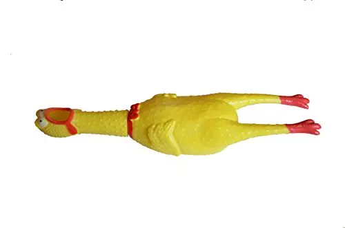 Yellow Chicken-Shaped Squeaky Dog Toy With Soft Squeeze Design 1