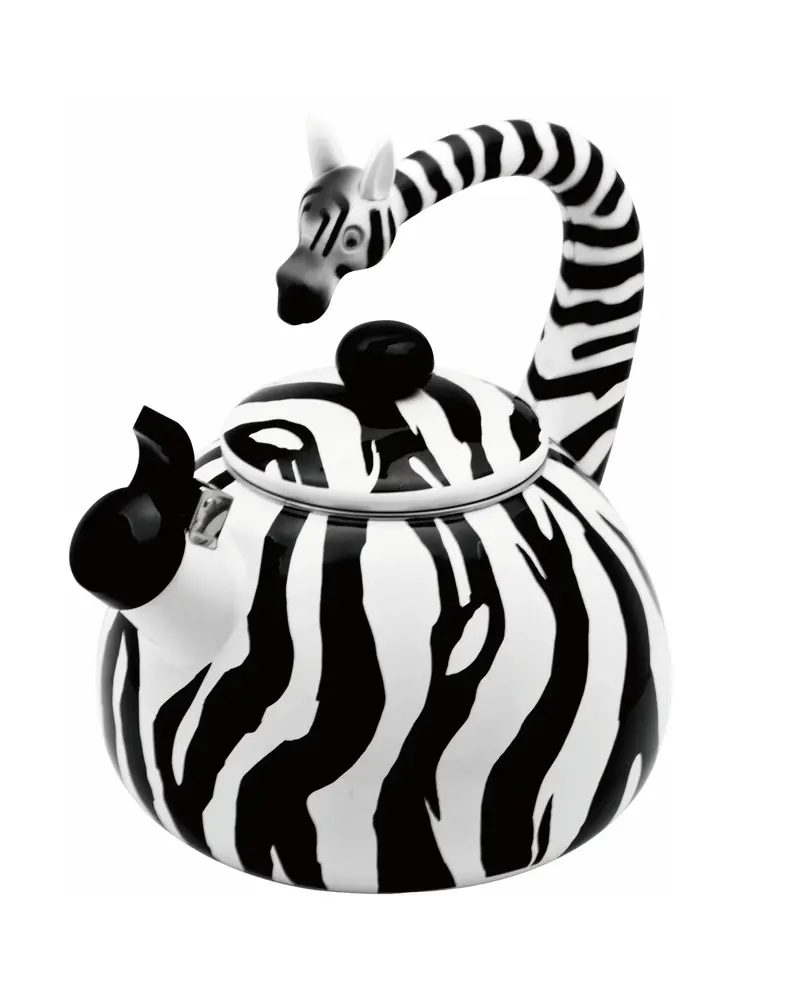 Zebra-Print Whistling Tea Kettle – Stylish Stainless Steel Kettle 1