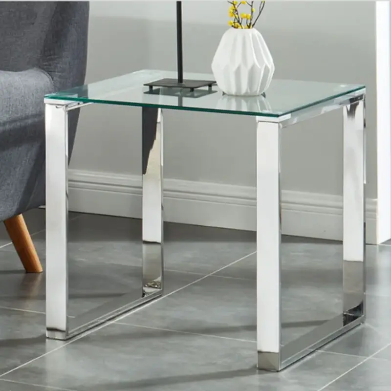 Zevon Contemporary Silver Accent Table 1