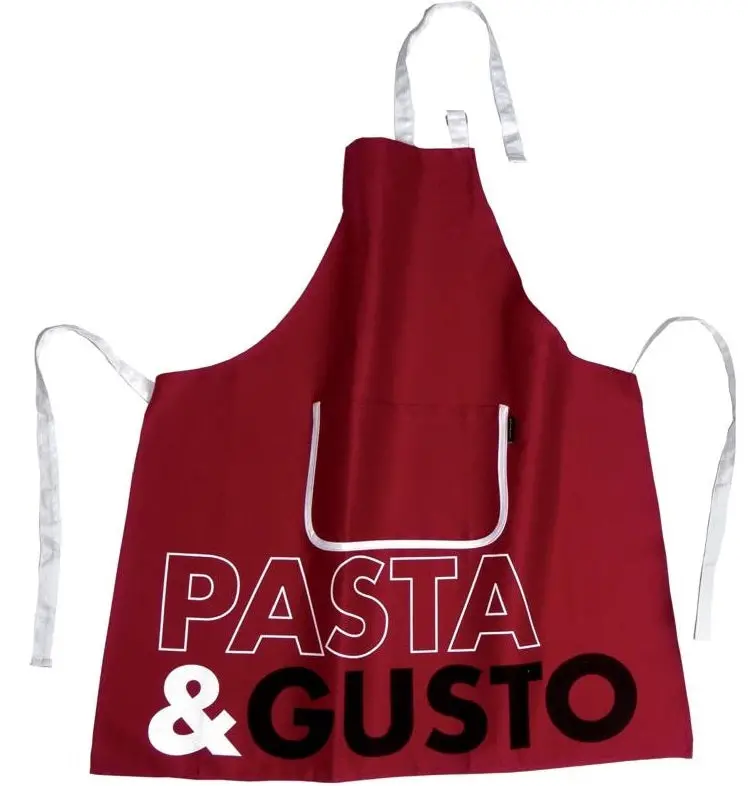 Ziczac Red Pasta-Themed Chef Apron With 'Gusto' Detail 1